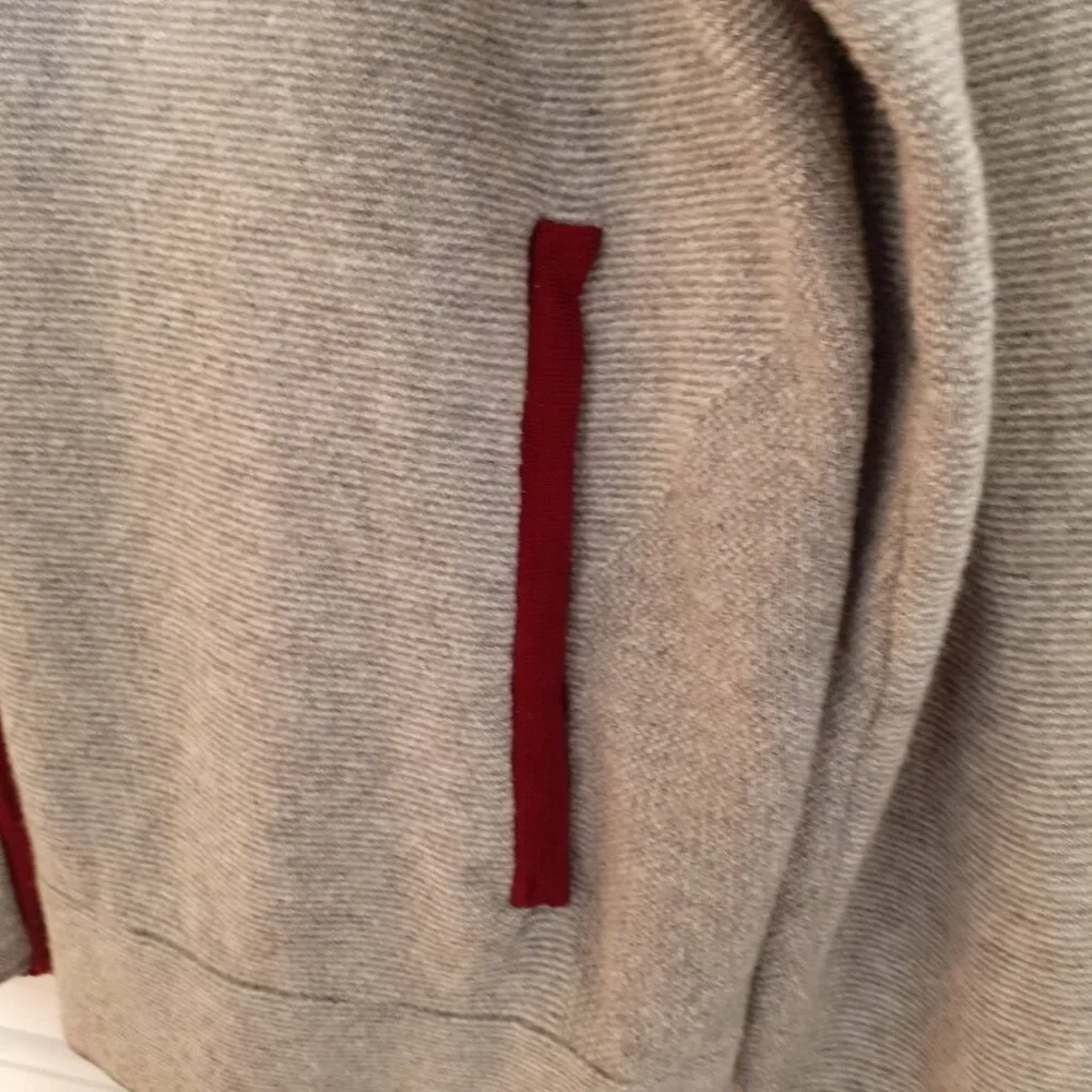 Overland Louis Wool-Blend Zip Up Sweater with Pockets Gray Size XL